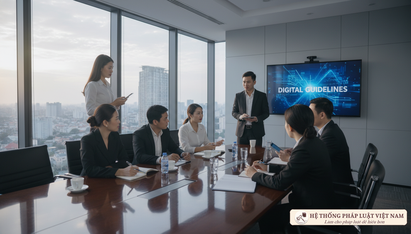 Cán bộ công chức thảo luận về quy tắc ứng xử trên mạng xã hội
