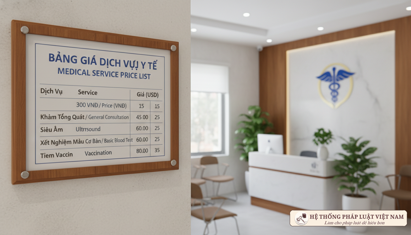 Bảng niêm yết giá dịch vụ y tế