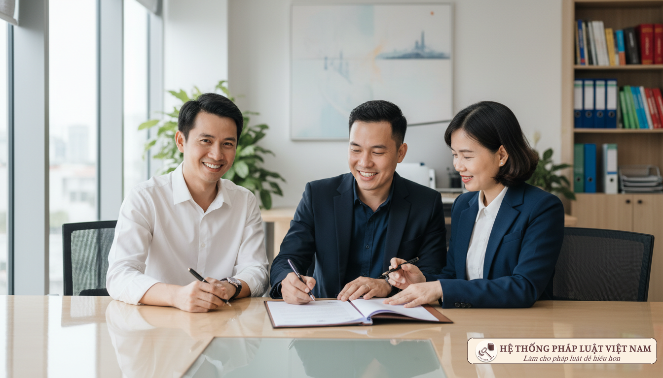 Ký kết hợp đồng tại văn phòng công chứng