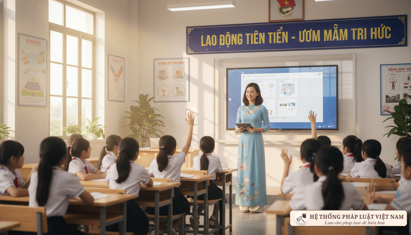 Giáo viên tận tụy trong giờ lên lớp
