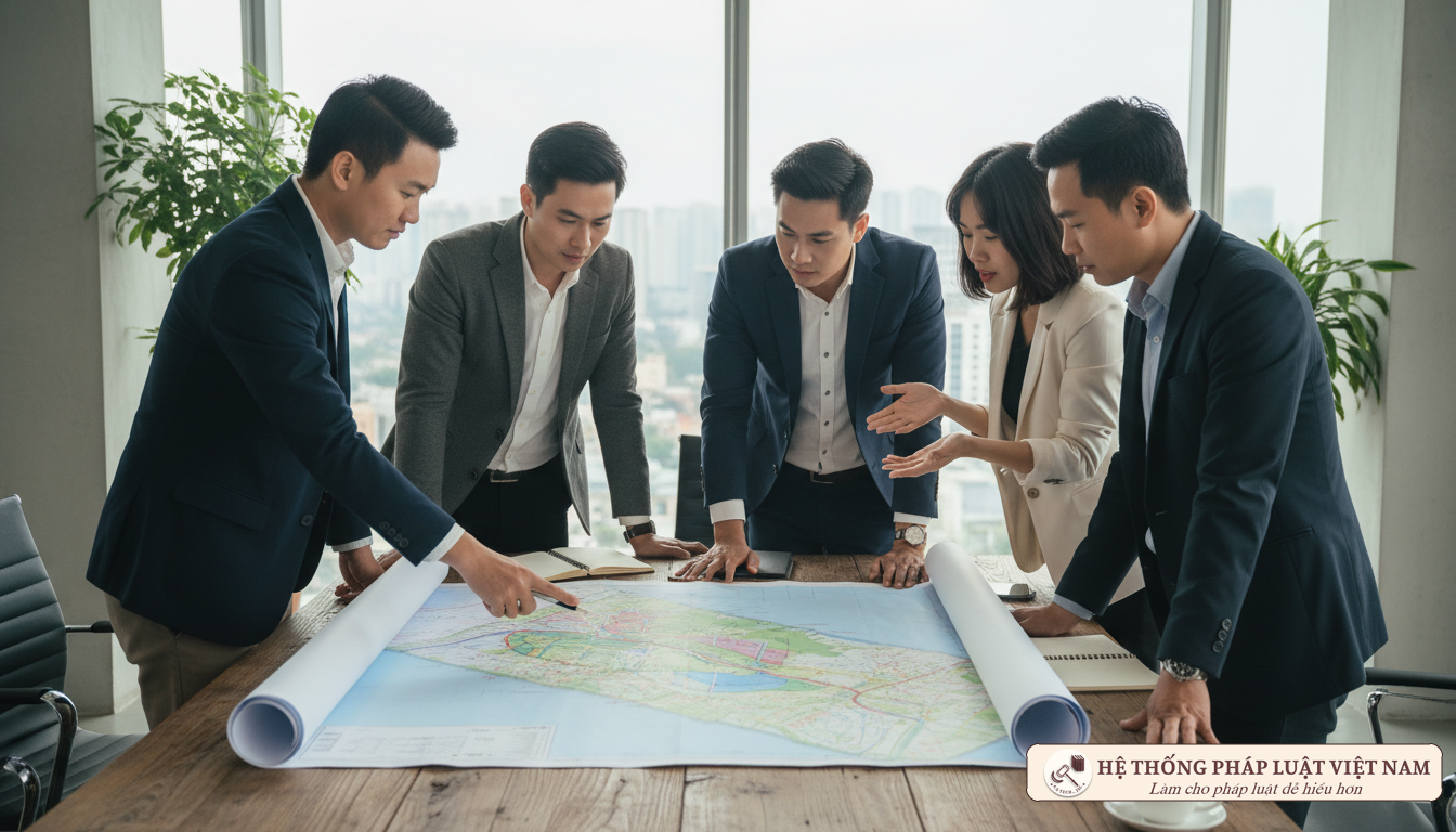 Nhà đầu tư xem bản đồ quy hoạch đất đai