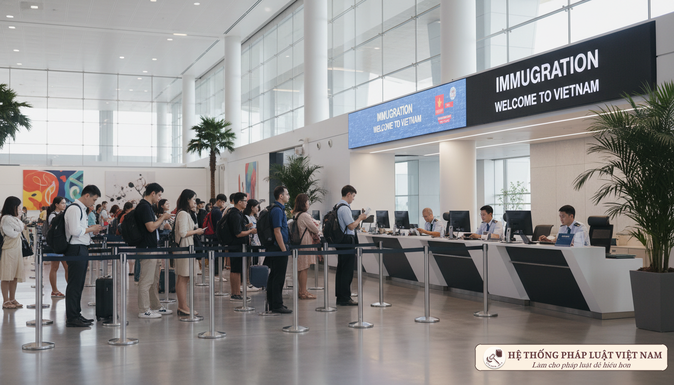 Khu vực làm thủ tục nhập cảnh tại sân bay quốc tế