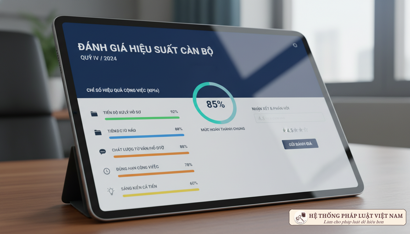 Giao diện phần mềm đánh giá KPI công chức
