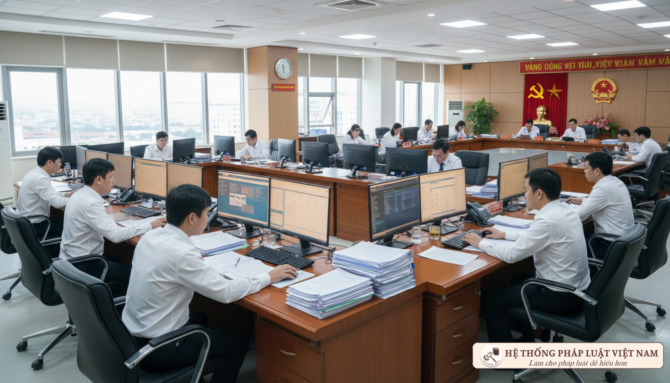Cán bộ công chức Việt Nam làm việc