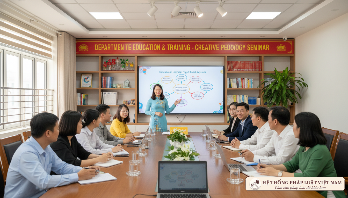 Giáo viên trình bày biện pháp sư phạm