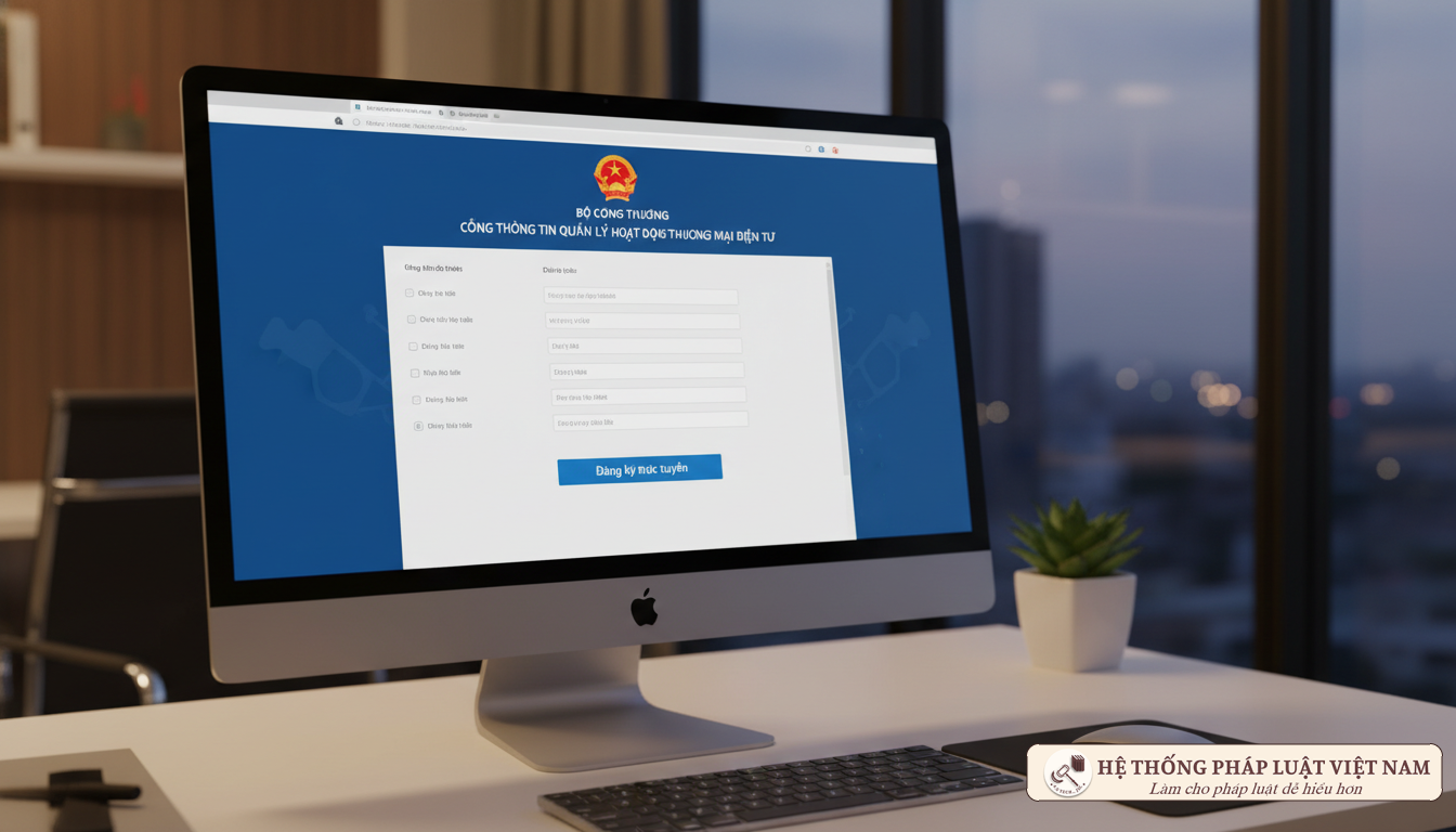 Giao diện cổng thông tin quản lý hoạt động thương mại điện tử online.gov.vn