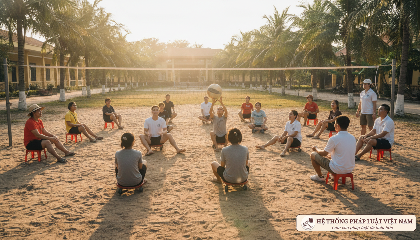 Học viên cai nghiện tham gia hoạt động thể thao ngoài trời