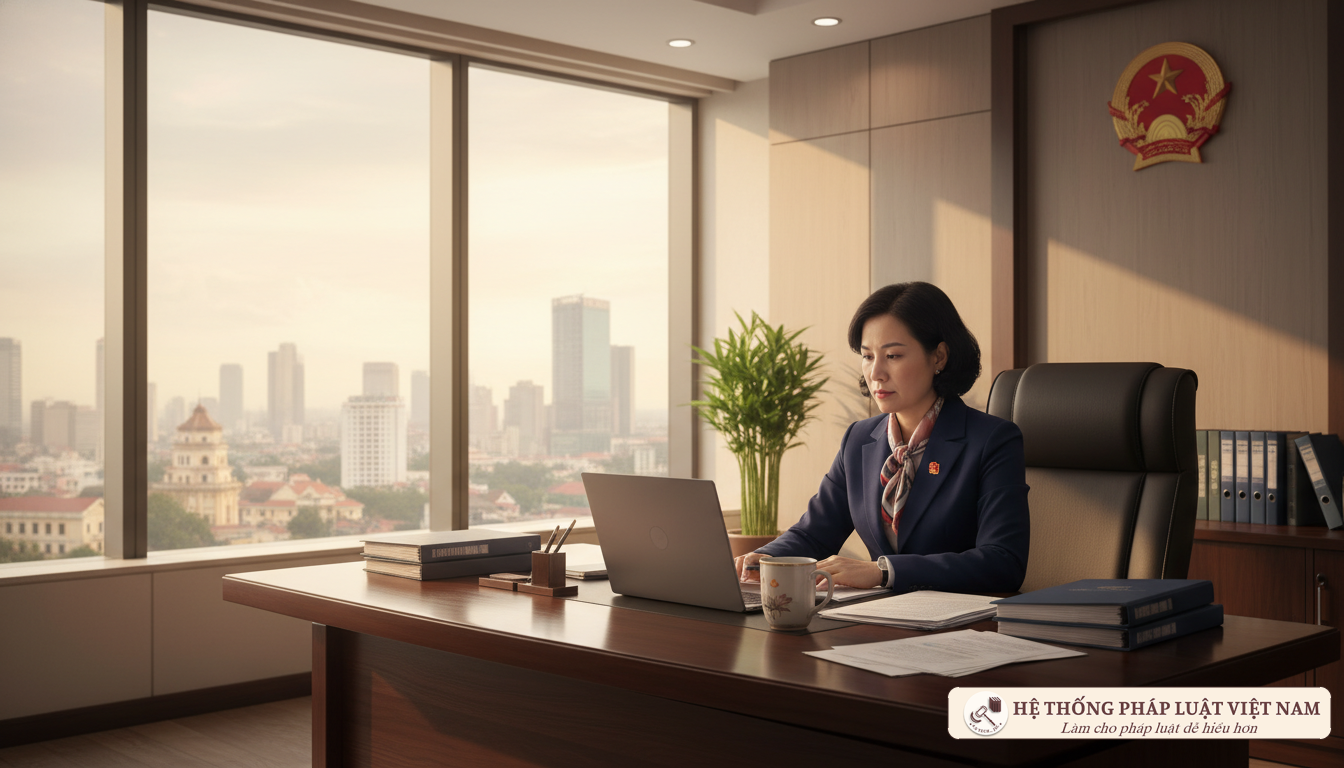 Cán bộ làm việc tại văn phòng