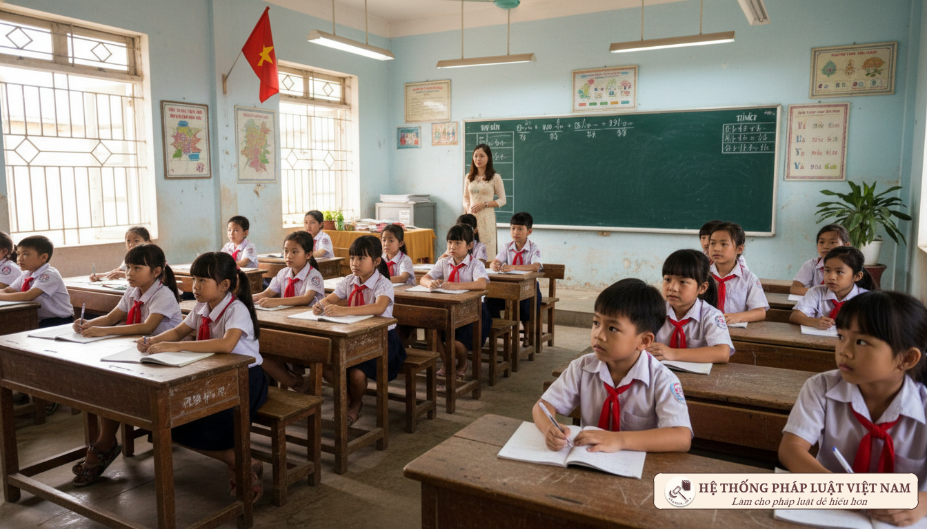 Lớp học tiểu học Việt Nam năm 2013