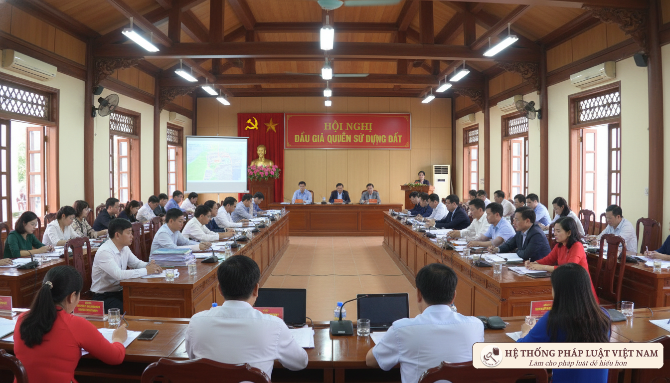 Đấu giá cho thuê đất công ích tại xã