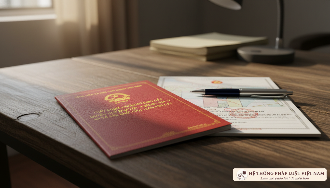 Hồ sơ và sổ đỏ minh họa cho thủ tục thuê đất nông nghiệp