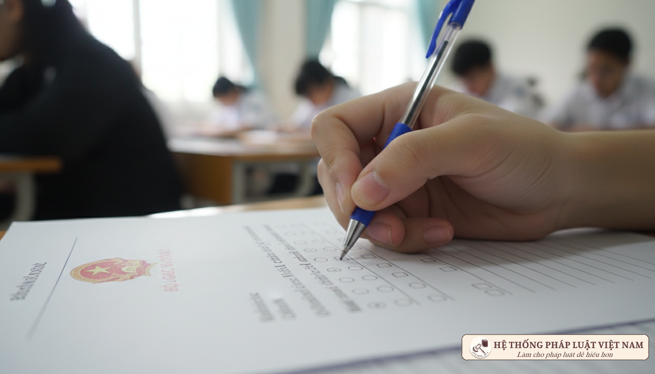 Cận cảnh học sinh viết bài thi THPT Quốc gia