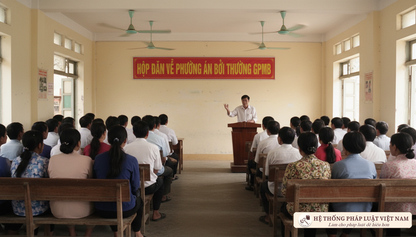 Họp dân về phương án bồi thường GPMB
