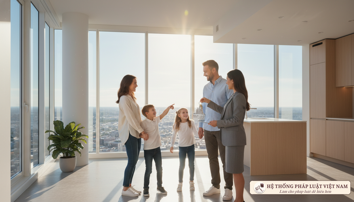 Gia đình nhận nhà mới tái định cư