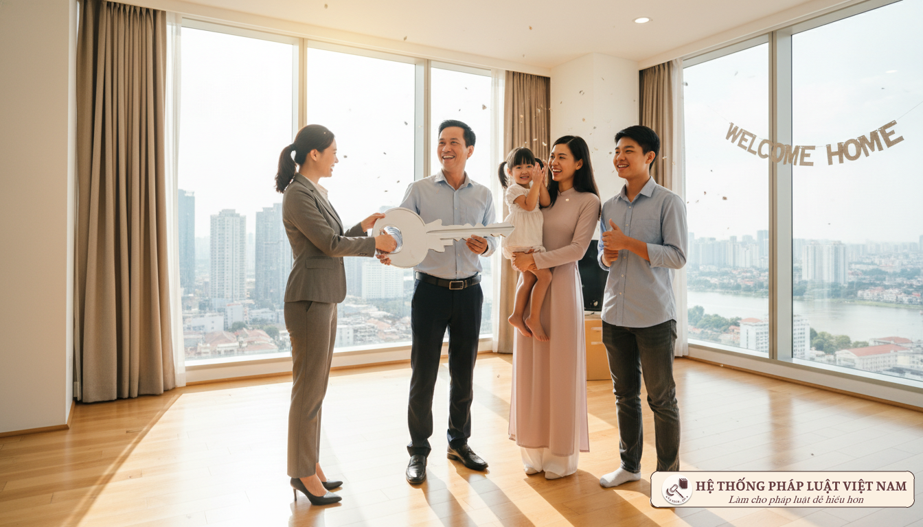 Người dân nhận nhà tái định cư