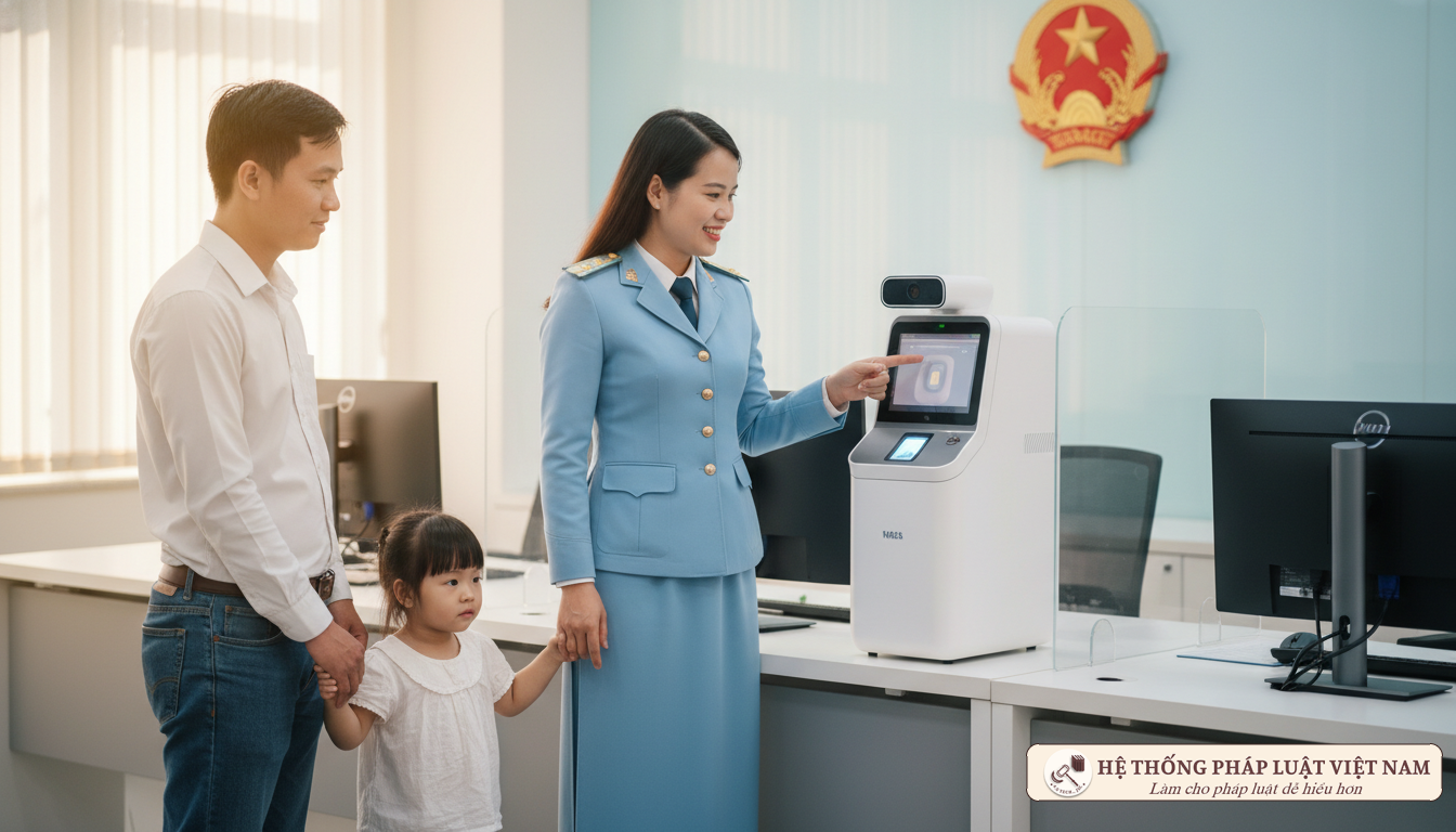 Cán bộ hướng dẫn làm thẻ Căn cước