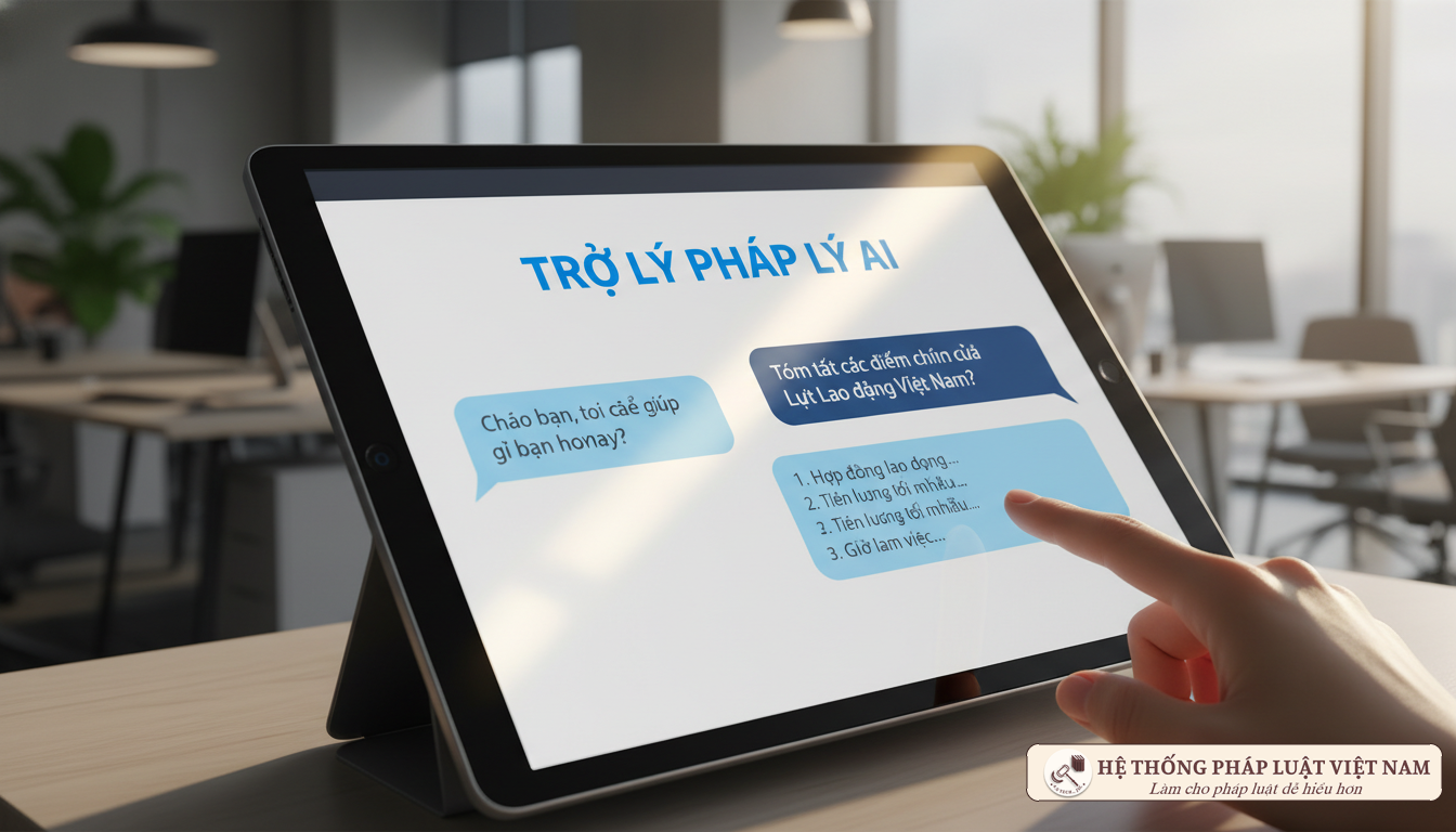 AI hỗ trợ tra cứu luật trên máy tính bảng
