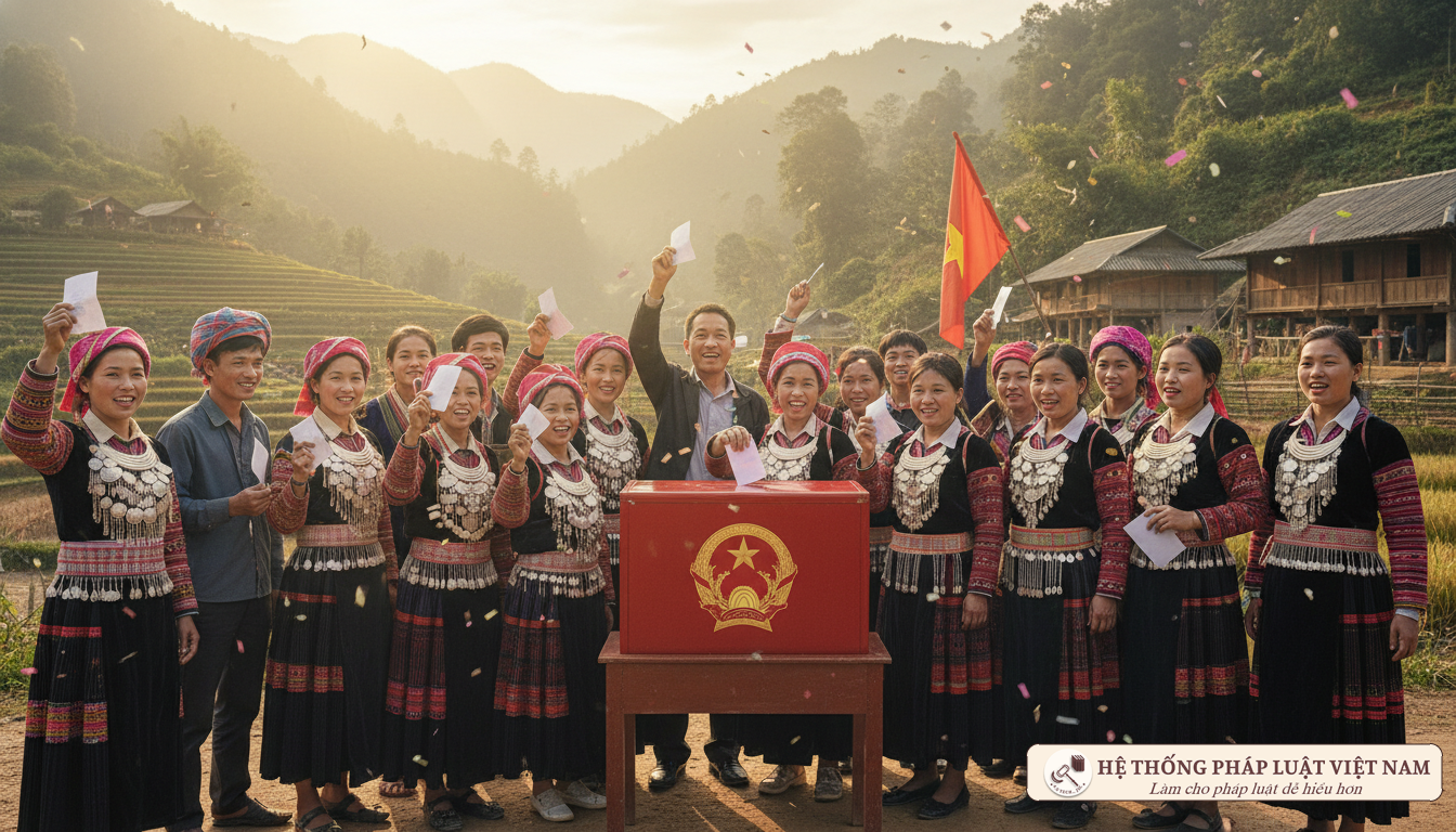Cử tri vùng cao tham gia bầu cử