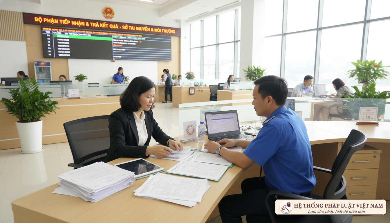 Người dân làm thủ tục cấp Sổ đỏ Thủ tục hành chính đất đai tại Việt Nam