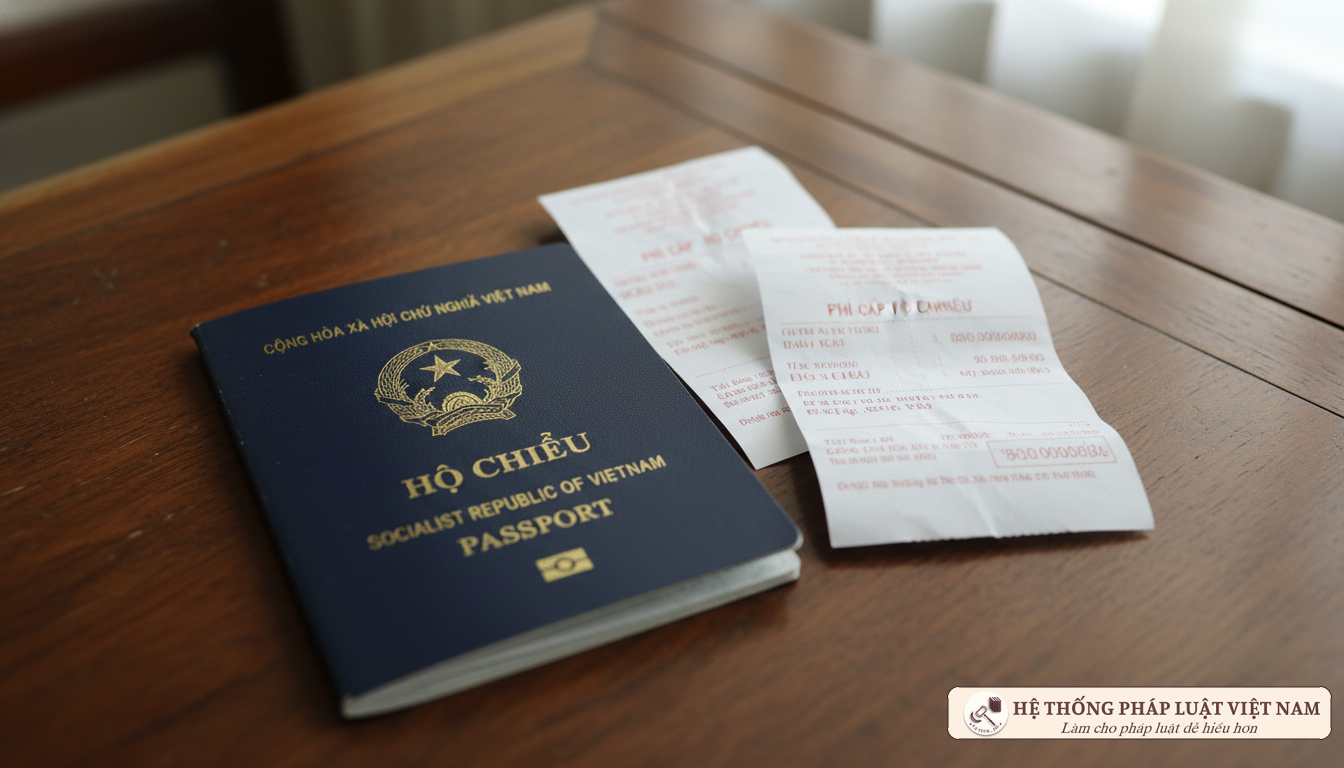 Hộ chiếu và biên lai lệ phí
