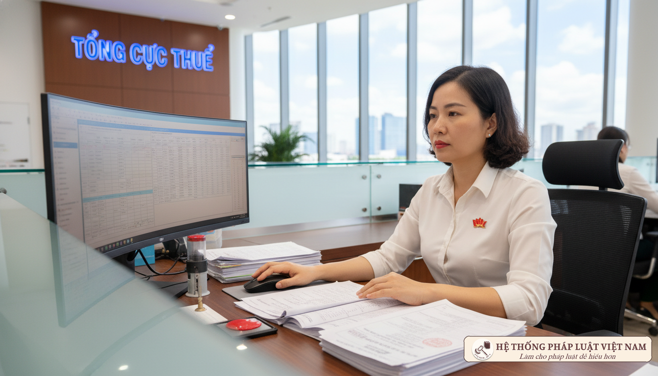 Minh họa công việc của công chức loại C Cán bộ thuế và thủ quỹ làm việc chuyên môn