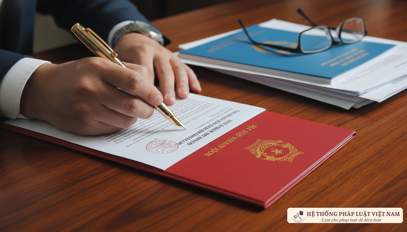 Ký tên trên Giấy chứng nhận quyền sử dụng đất