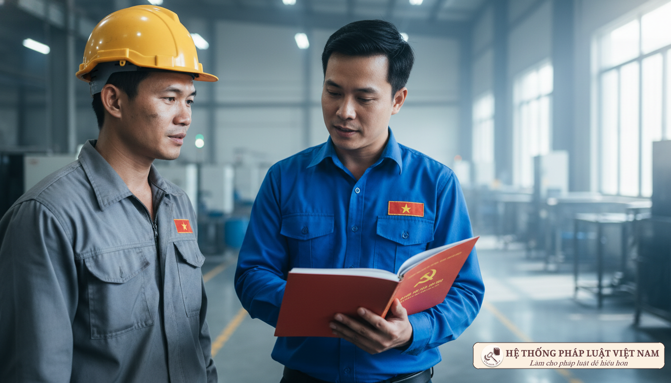 Đại diện công đoàn hướng dẫn đoàn viên