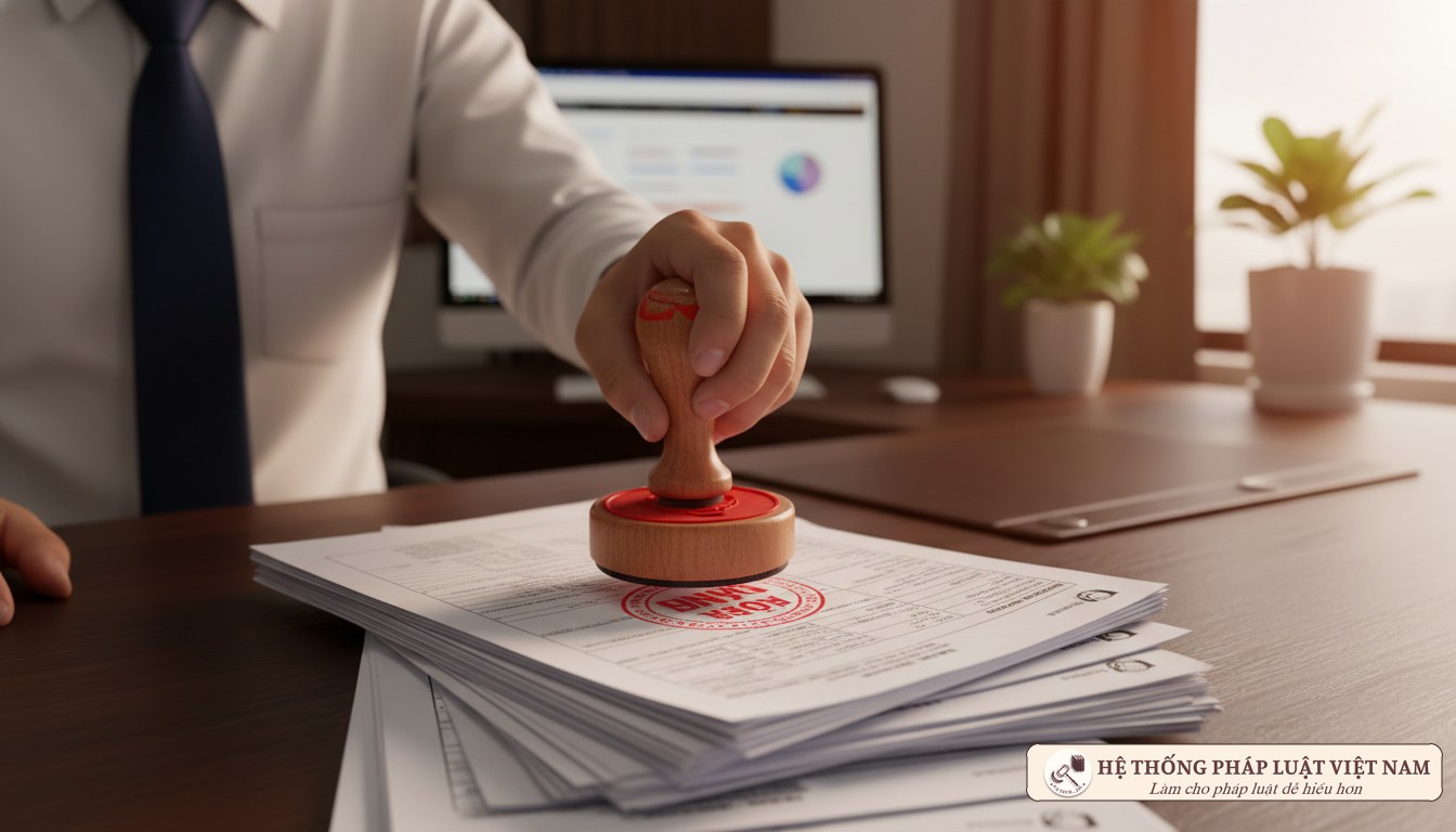 Đóng dấu hóa đơn đặt in tại cơ quan thuế