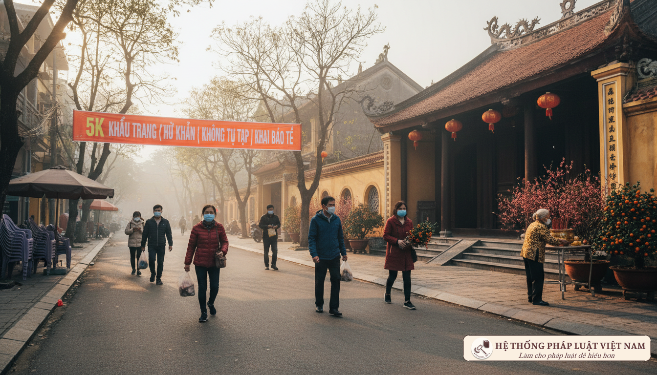 Người dân đeo khẩu trang phòng dịch tại Hà Nội Tết 2021