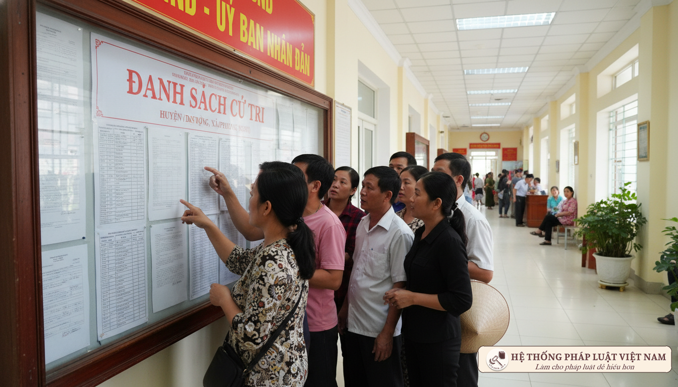 Niêm yết danh sách cử tri tại UBND
