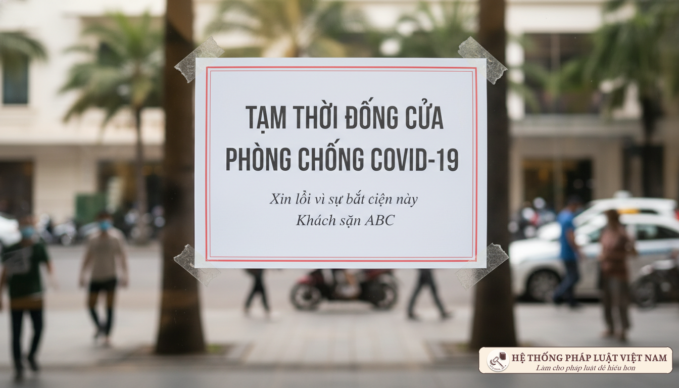 Biển thông báo tạm dừng hoạt động tại Đà Nẵng
