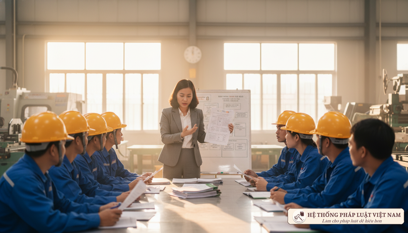 Cán bộ nhân sự hướng dẫn đăng ký lao động