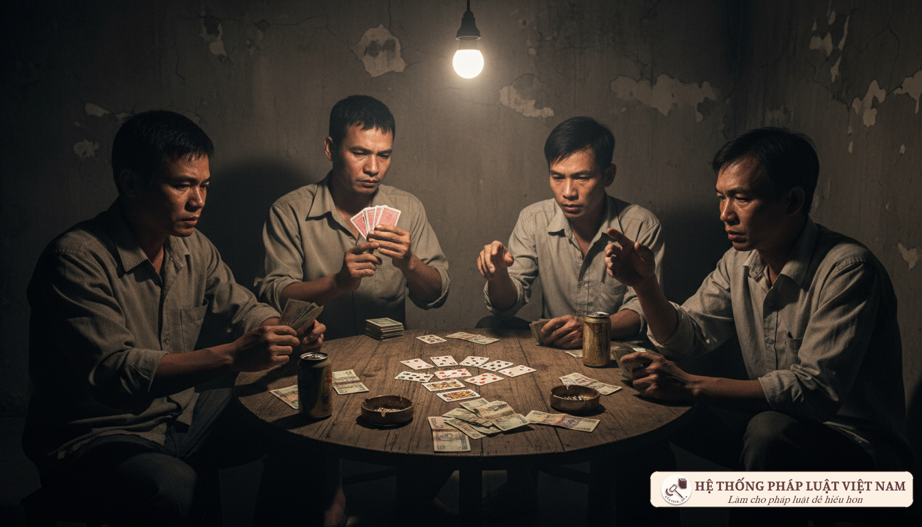 Hình ảnh minh họa hành vi đánh bạc trái phép