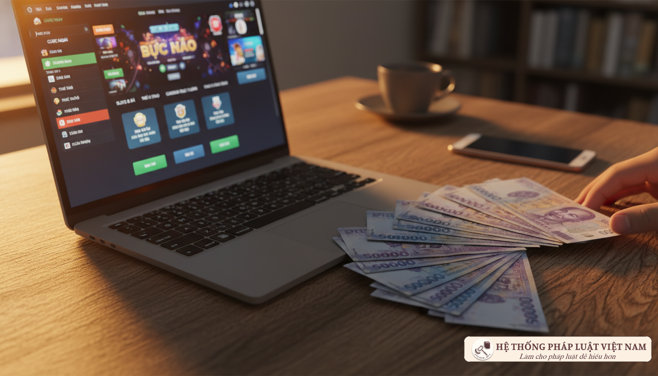 Giao diện đánh bạc online trên máy tính và tiền mặt