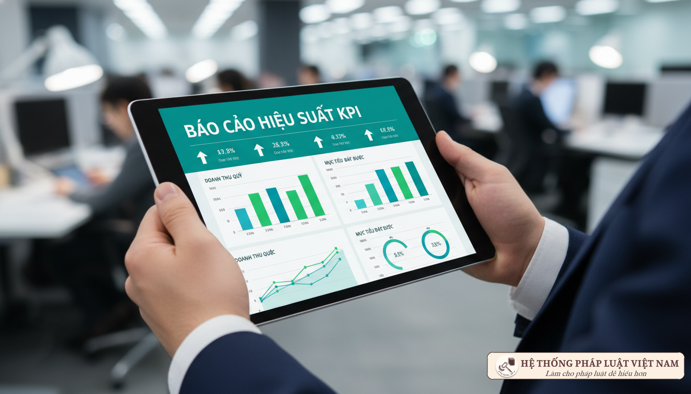 Báo cáo KPI công chức trên máy tính bảng