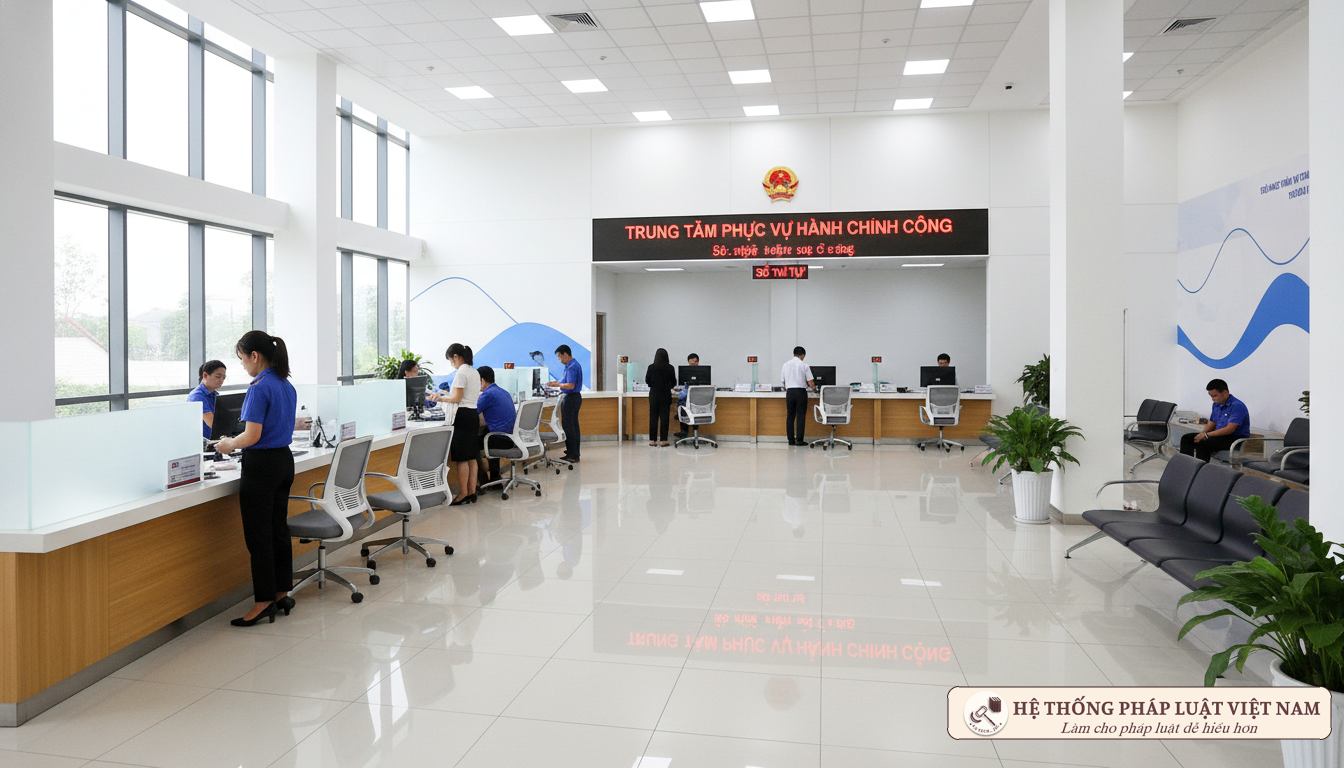 Người dân nộp phí lệ phí tại bộ phận một cửa