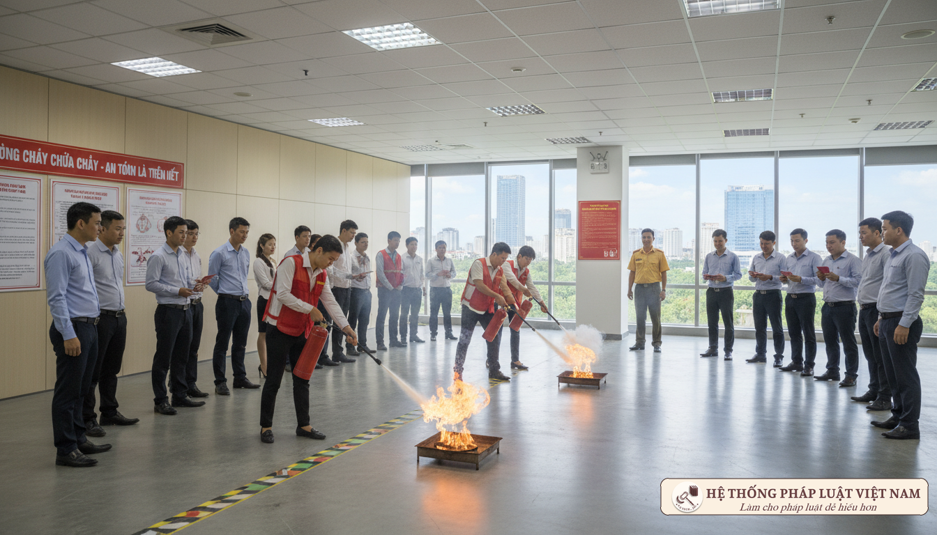 Diễn tập phòng cháy chữa cháy tại văn phòng