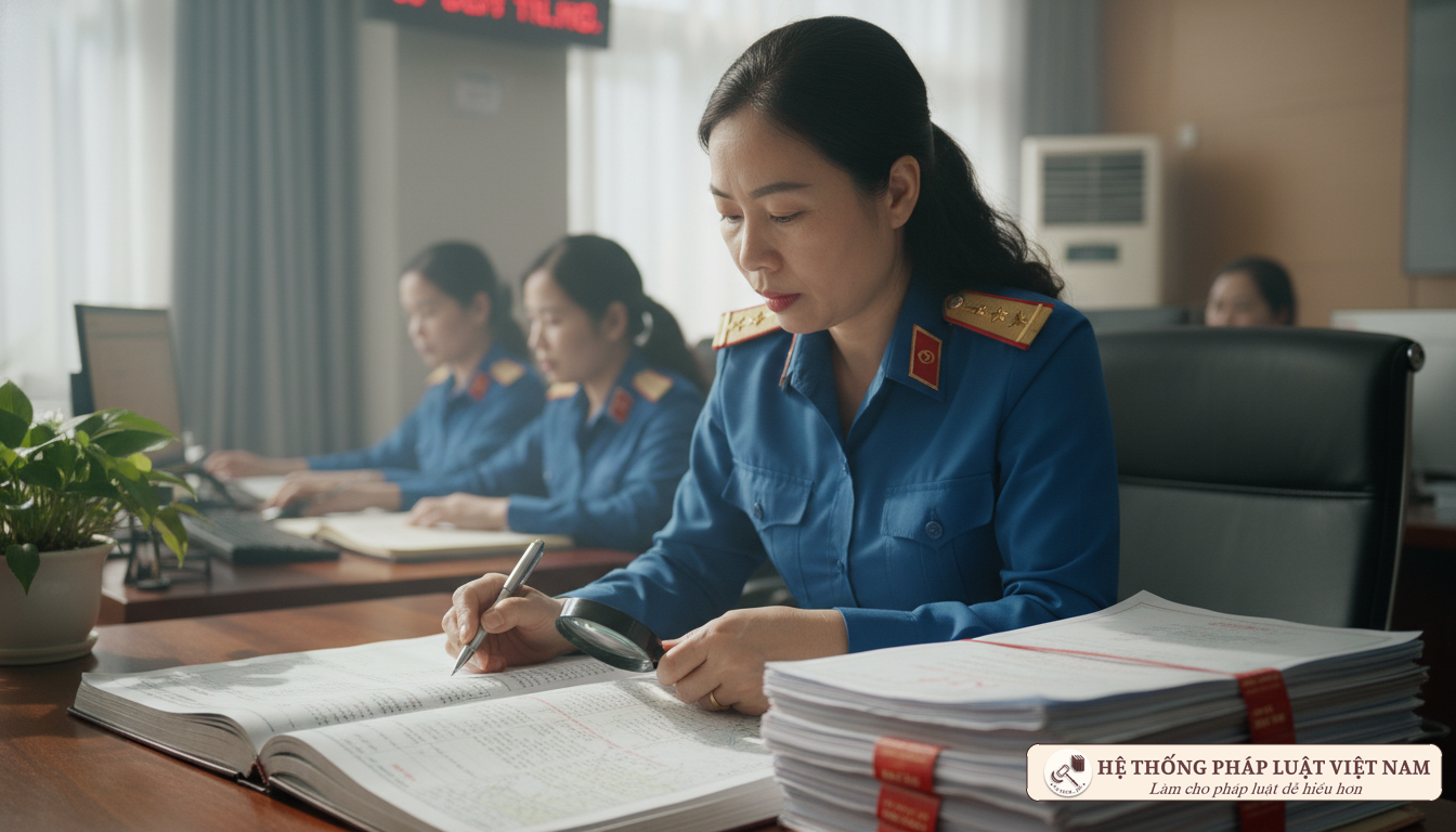 Cán bộ tiếp nhận hồ sơ đất đai tại bộ phận một cửa