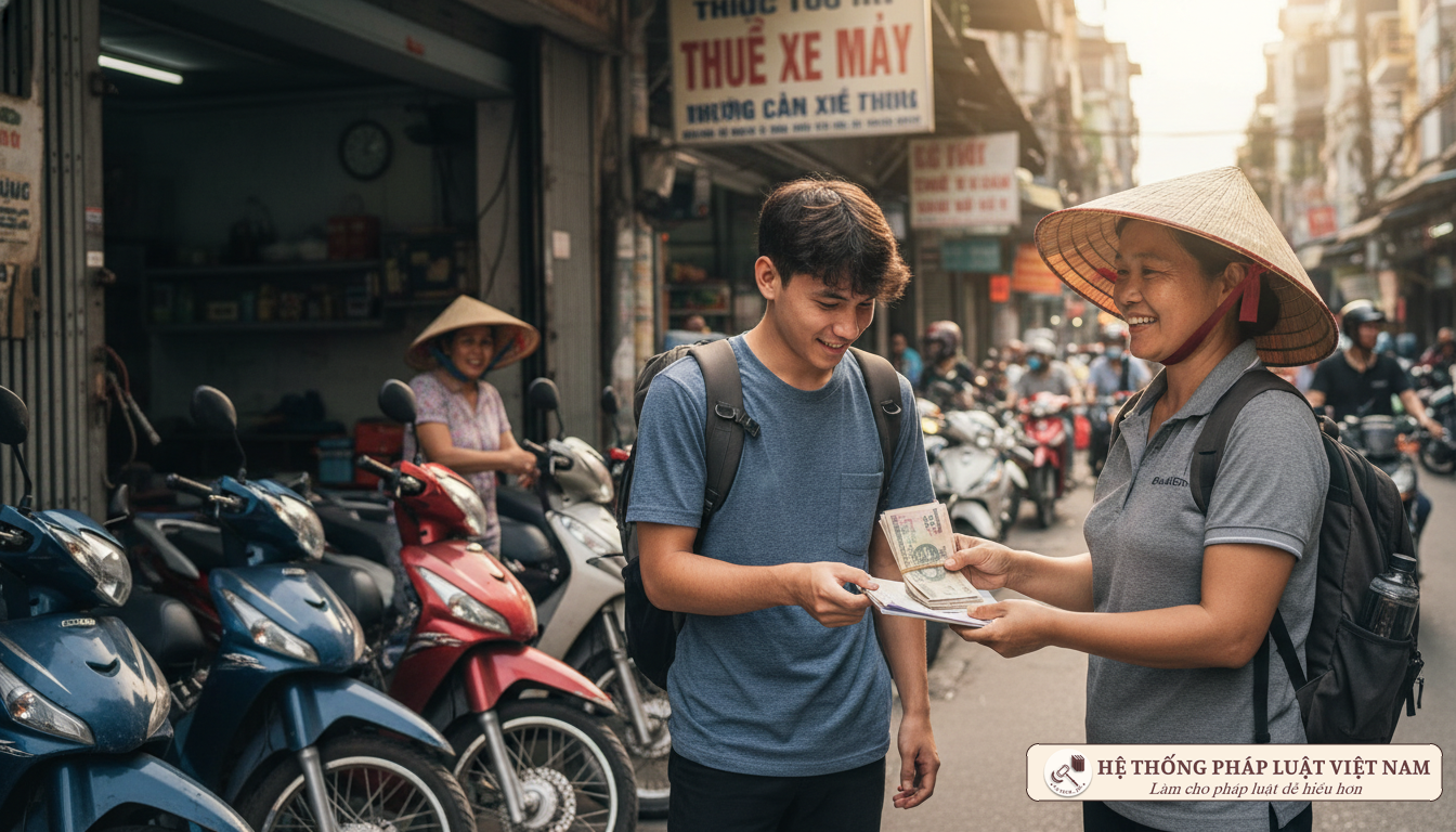 Giao dịch ký cược thuê xe máy