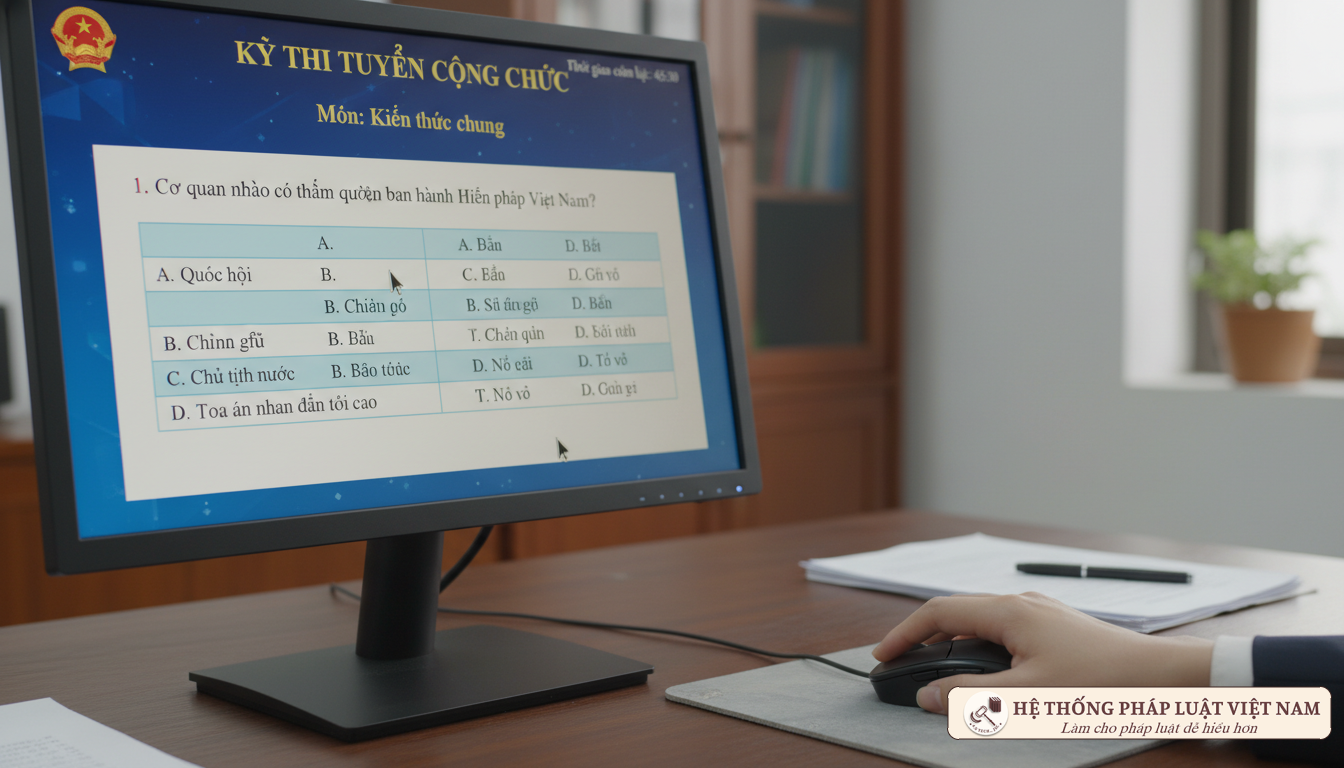 Thí sinh thi công chức trên máy tính