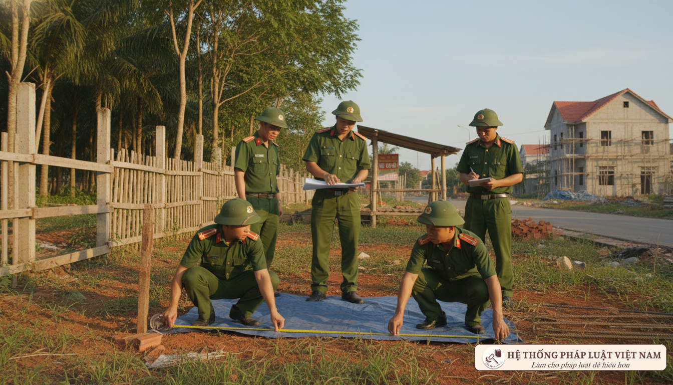 Cán bộ địa chính đo đạc đất đai