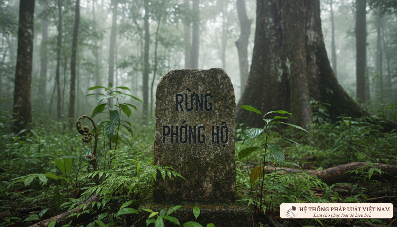 Cột mốc ranh giới rừng phòng hộ
