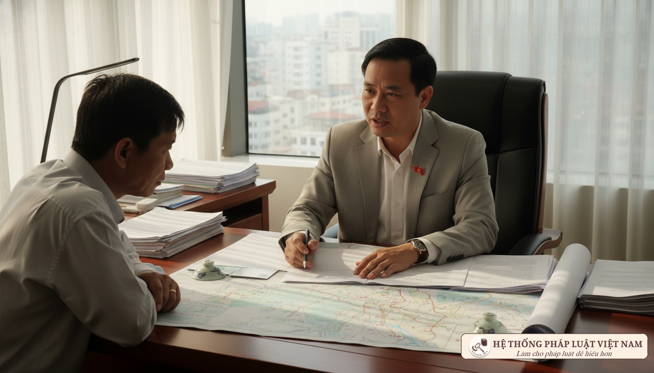Cán bộ hướng dẫn làm thủ tục đất đai