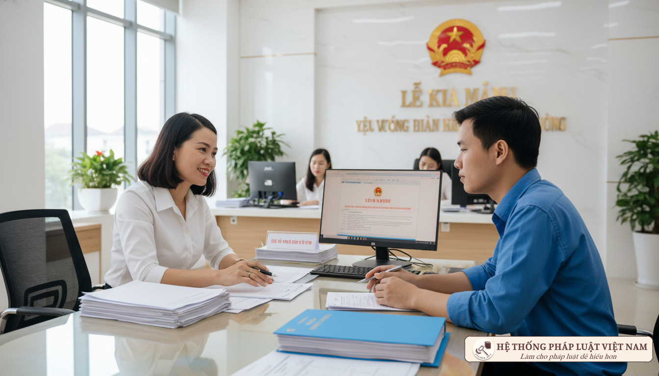 Cán bộ hướng dẫn đăng ký khai sinh