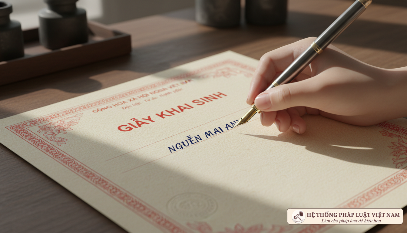 Ghi tên vào giấy khai sinh cho con