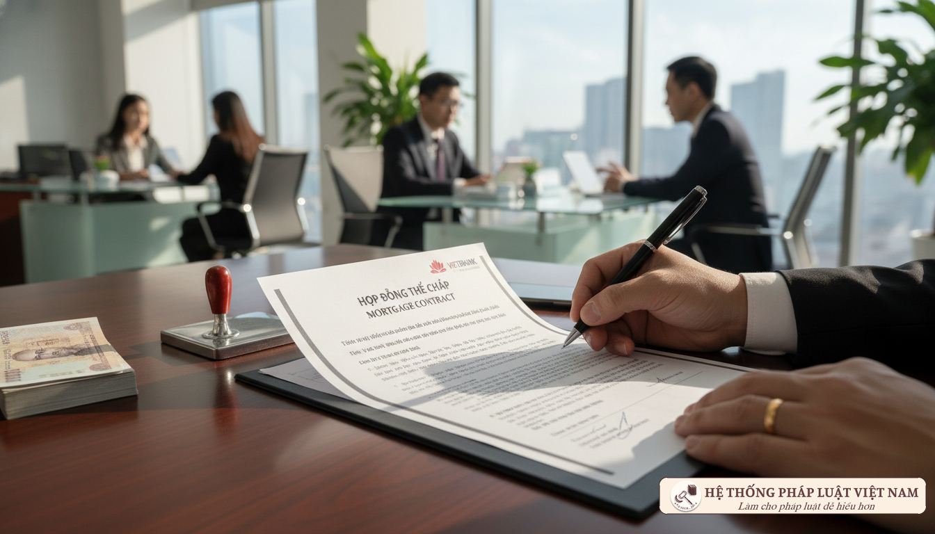 Ký kết hợp đồng thế chấp quyền sử dụng đất tại ngân hàng