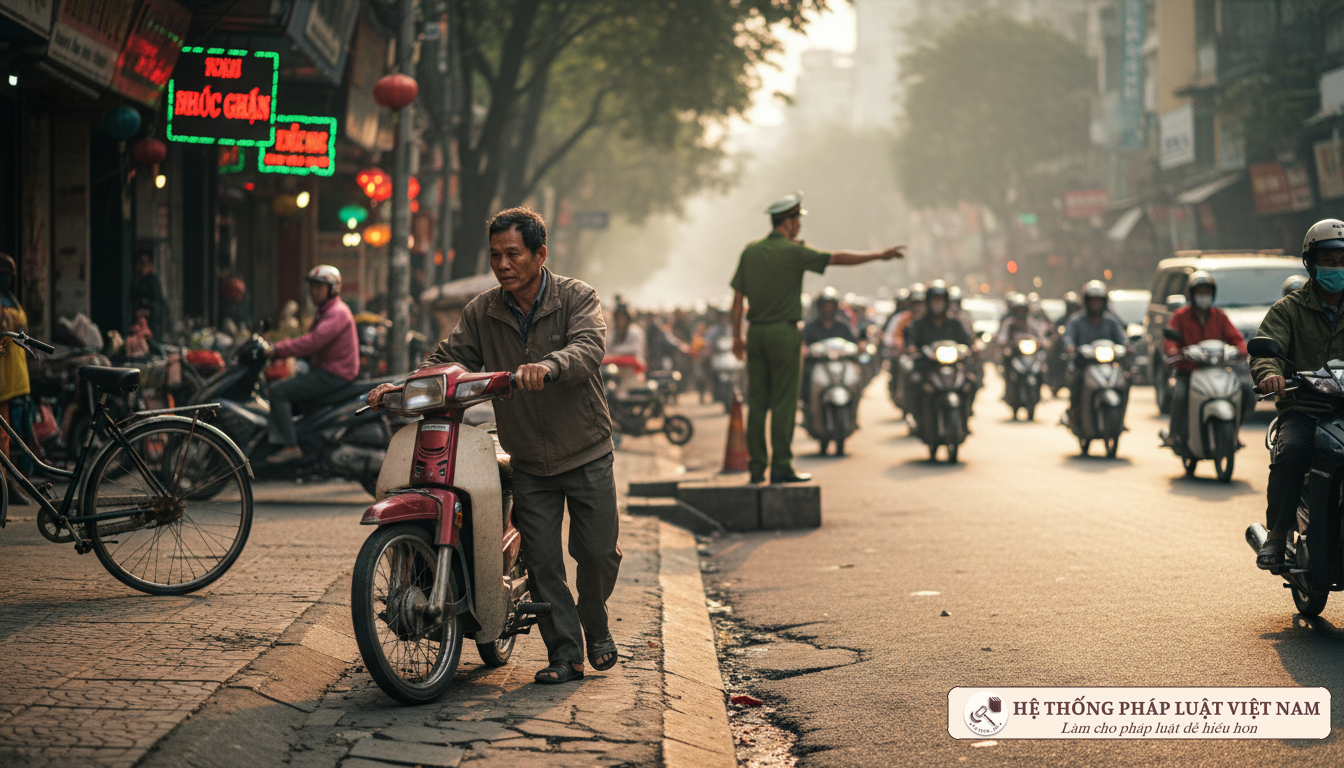 Dắt xe máy đi ngược chiều trên vỉa hè: Chiêu trò &#039;né&#039; Cảnh sát giao thông có thực sự hiệu quả?
