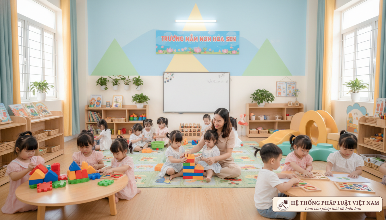 Lớp học mầm non hiện đại tại Việt Nam