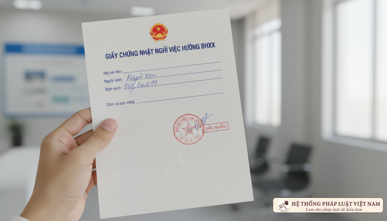 Mẫu giấy chứng nhận nghỉ việc hưởng BHXH