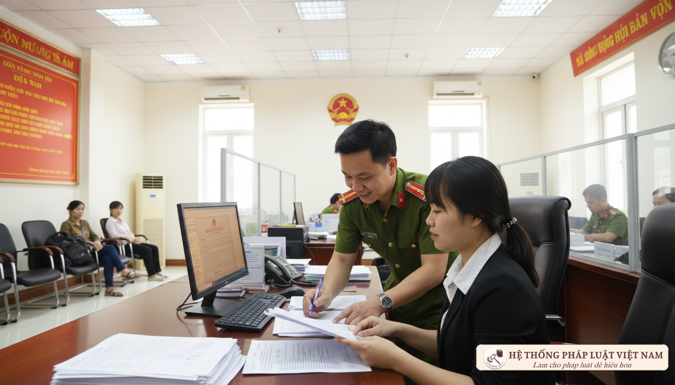 Cán bộ hướng dẫn làm hộ chiếu 2021